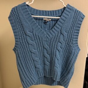 American Eagle Blue Cable Knit Sweater Vest NWOT